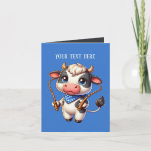 Carte Amoureux de la vache drôle personnalisable