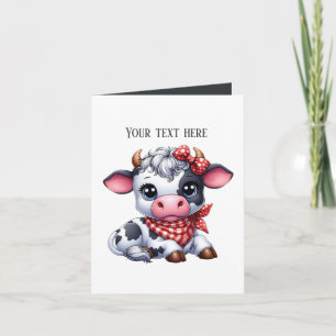 Carte Amoureux de la vache drôle personnalisable