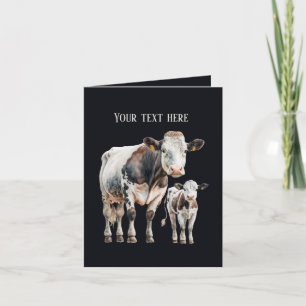 Carte Amoureux de la vache drôle personnalisable