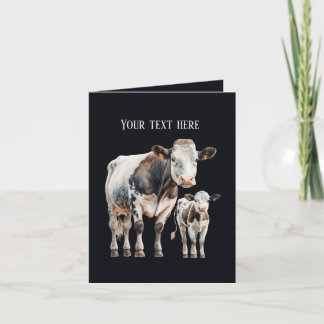 Carte Amoureux de la vache drôle personnalisable
