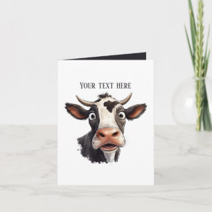 Carte Amoureux de la vache drôle personnalisable