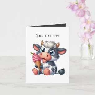 Carte Amoureux de la vache glacée drôle personnalisable