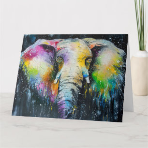 Carte Amoureux de l'éléphant L'aquarelle de l'éléphant