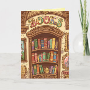 Carte Amoureux de livres Étagère à livres de dessin anim