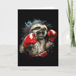 Carte Amoureux de paresseux de boxe Gants de boxe Kickbo