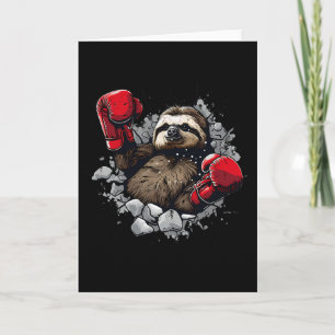 Carte Amoureux de paresseux de boxe Gants de boxe Kickbo