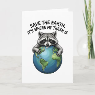 Carte Amoureux de Raton laveur Cool Sauver La Terre C'es