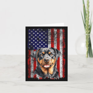 Carte Amoureux de Rottweiler Drapeau américain 4 juillet