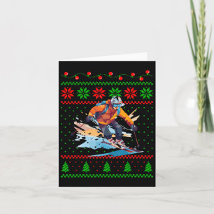 Carte Amoureux de sports de ski de Noël Skieur drôle de 