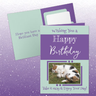 Carte Amoureux des animaux ajouter photo violet vert ann