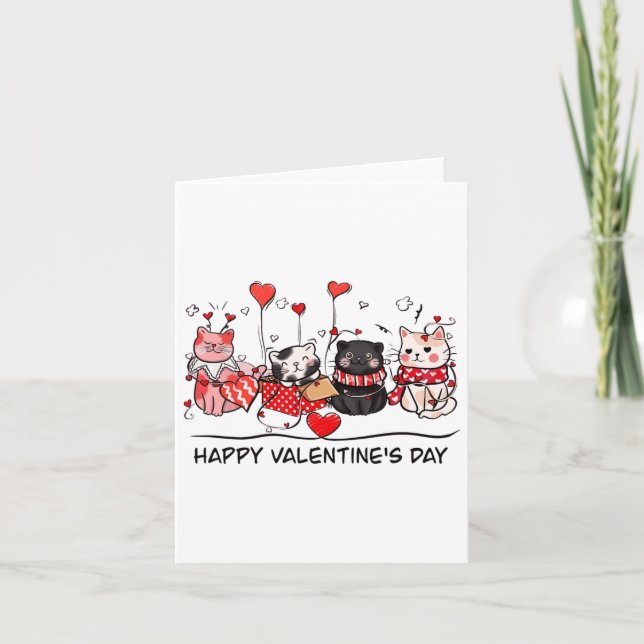 Carte Amoureux des chats Chaton Joyeuse Saint-Valentin H (Devant)