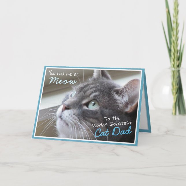 Carte Amoureux des chats Fête des pères Chat Papa (Devant)