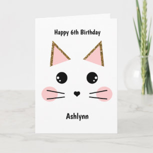 Carte Amoureux des chats personnalisés pour fille d'anni