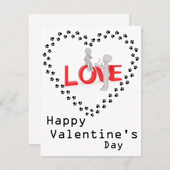 Carte Amoureux des chiens (Devant / Derrière)