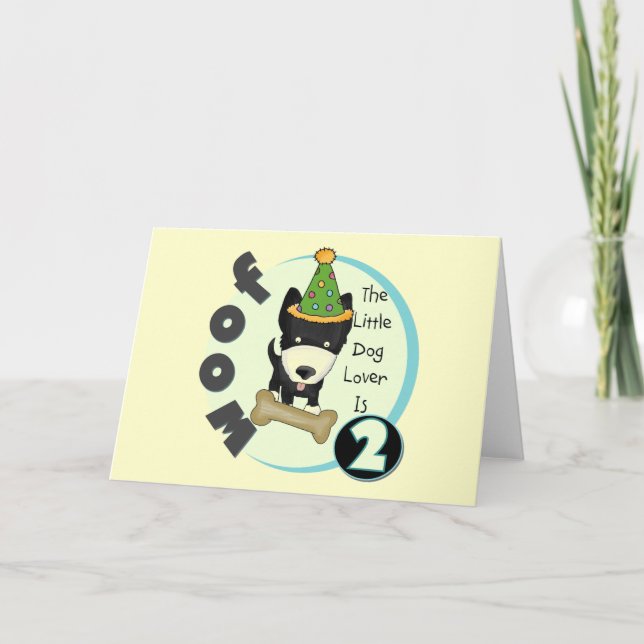Carte Amoureux des chiens 2e anniversaire Tshirts et cad (Devant)
