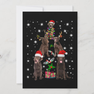 Carte Amoureux des chiens Arbre de Noël Labrador au ch