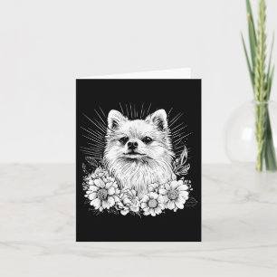 Carte Amoureux des chiens Poméranien de style tatouage r