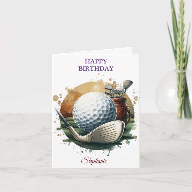 Carte Amoureux du ballon de golf d'anniversaire amusant (Devant)