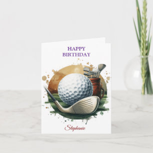 Carte Amoureux du ballon de golf d'anniversaire amusant