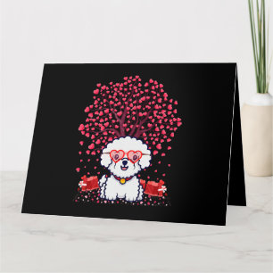 Carte amoureux du bichon frise jour de la saint-valentin