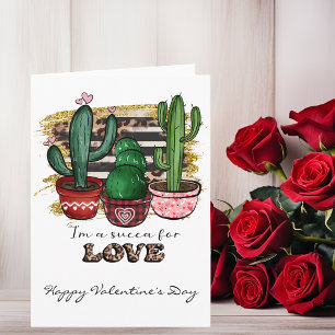 Carte Amoureux du Cactus Plante grasse Succulente Saint