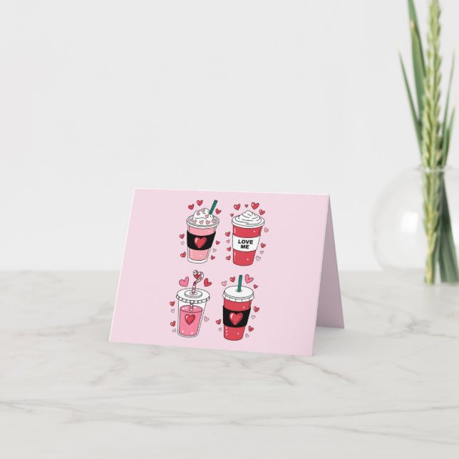 Carte Amoureux du café Latte de la Saint-Valentin (Devant)