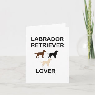 Carte amoureux du labrador retriever silhouettes toutes 