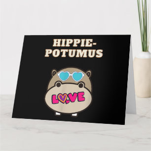 Carte Amoureux Hippie Potumus Bébé Hippopotame