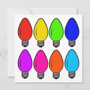 Carte Ampoules de Noël Vintage