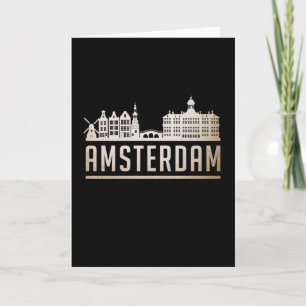 Carte Amsterdam City Cityscape Skyline Funny Gift Idea