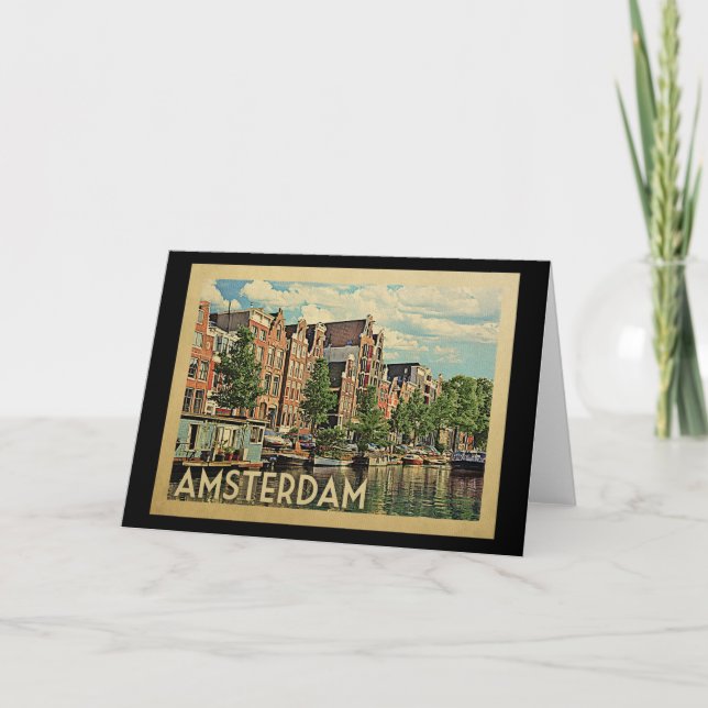 Carte Amsterdam Holland Vintage voyage (Devant)