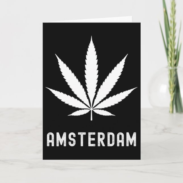 Carte Amsterdam Stoner Pot Leaf Travel Vacation  (Devant)