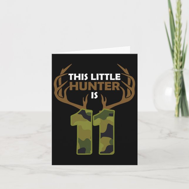 Carte Amusant 11e anniversaire 11 ans Deer Hunter Cadeau (Devant)