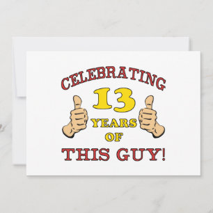 Carte Amusant 13ème anniversaire pour les garçons