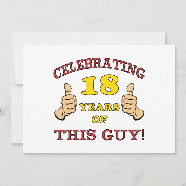 Carte Amusant 18ème anniversaire pour les garçons (Devant)