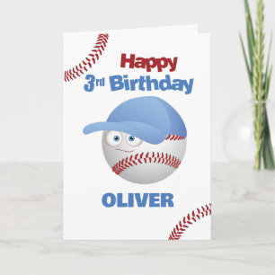 Carte Amusant 3ème Anniversaire Thème De Baseball
