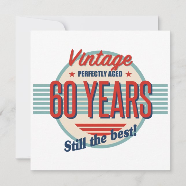 Carte Amusant 60e anniversaire Vieux mode (Devant)