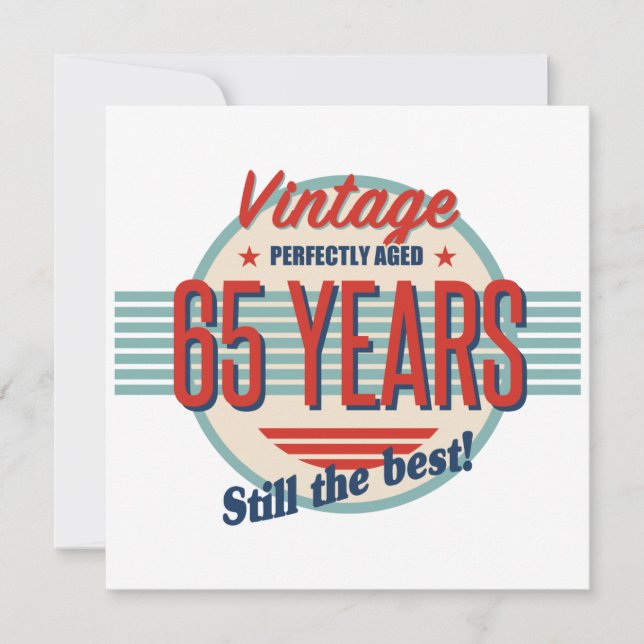 Carte Amusant 65e anniversaire Vieux mode (Devant)