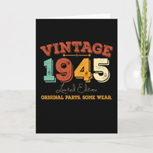 Carte Amusant 80 ans Vieux 1945 Vintage 80e anniversaire