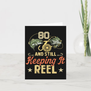 Carte Amusant 80ème Anniversaire Chemise de Pêche Débard