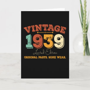 Carte Amusant 86 ans 1939 Vintage 86e anniversaire Cadea