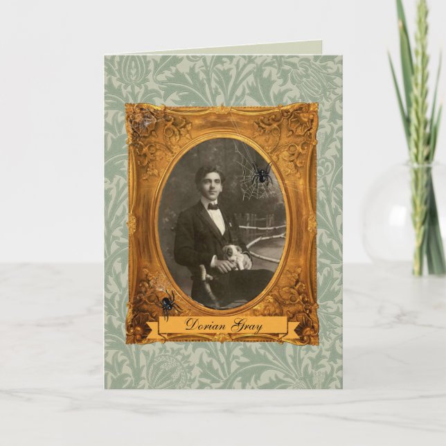 Carte Amusant Adulte Dorian Grey Halloween Anniversaire  (Devant)