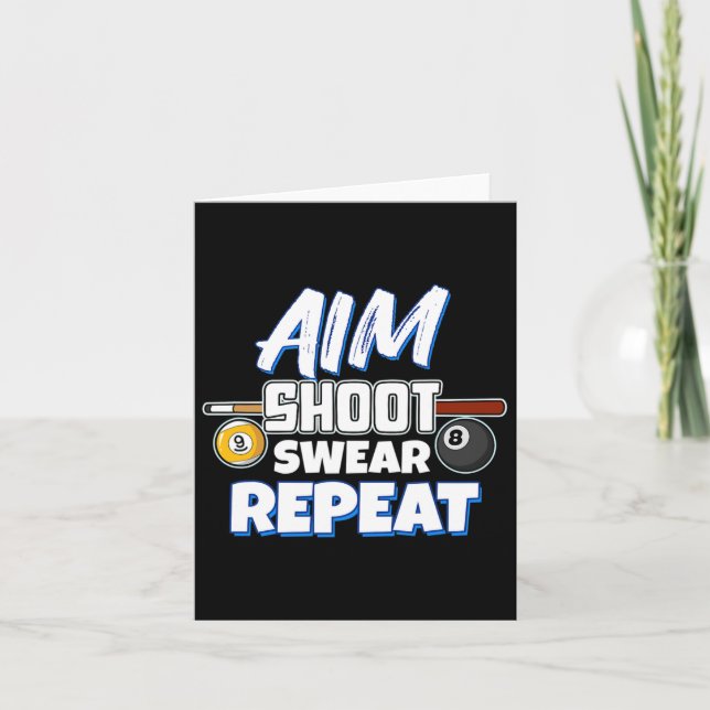 Carte Amusant Aim Pool Joueur Billard cadeau (Devant)