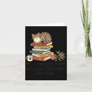 Carte Amusant Amateur de Chat Mon Therast Réveil &amp; R