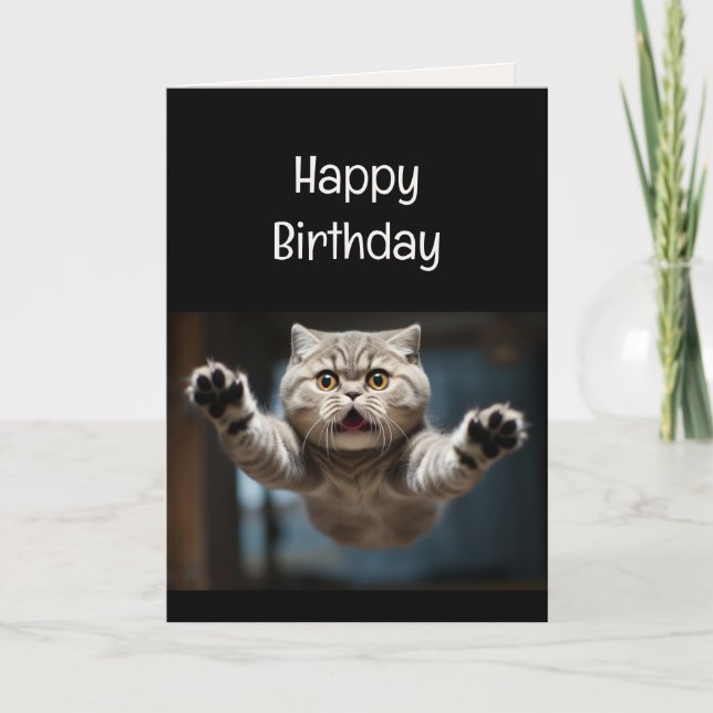 Carte Amusant Amoureux des chats animal d'anniversaire (Devant)