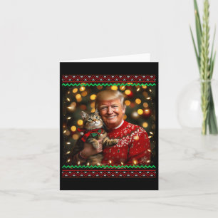 Carte Amusant Amoureux des chats Noël Sweater Trump Ugly