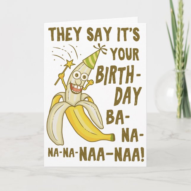 Carte Amusant Anniversaire Banana Cartoon Humour unique (Devant)