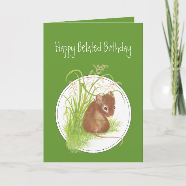 Carte Amusant, Anniversaire Belge, avec Mouse mignonne (Devant)