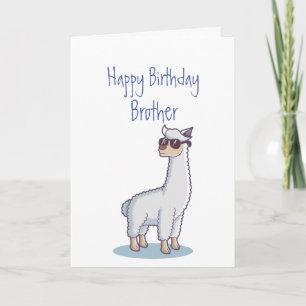 Carte Amusant Anniversaire Frère Âge Llama Animal