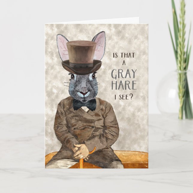 Carte Amusant Anniversaire Hipster Rabbit avec Humour li (Devant)